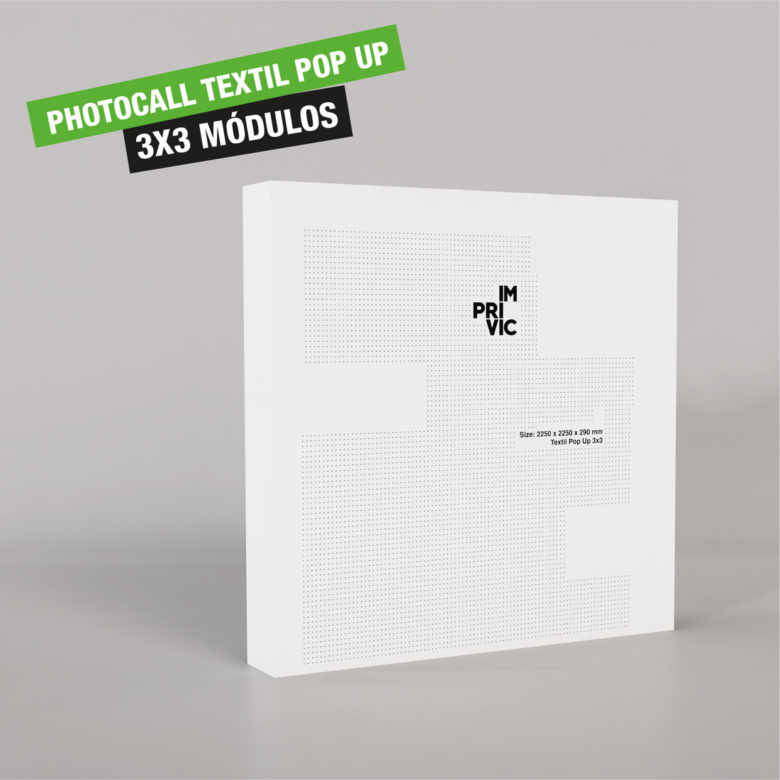 Photocall textil Pop Up en módulos, ideal para eventos.