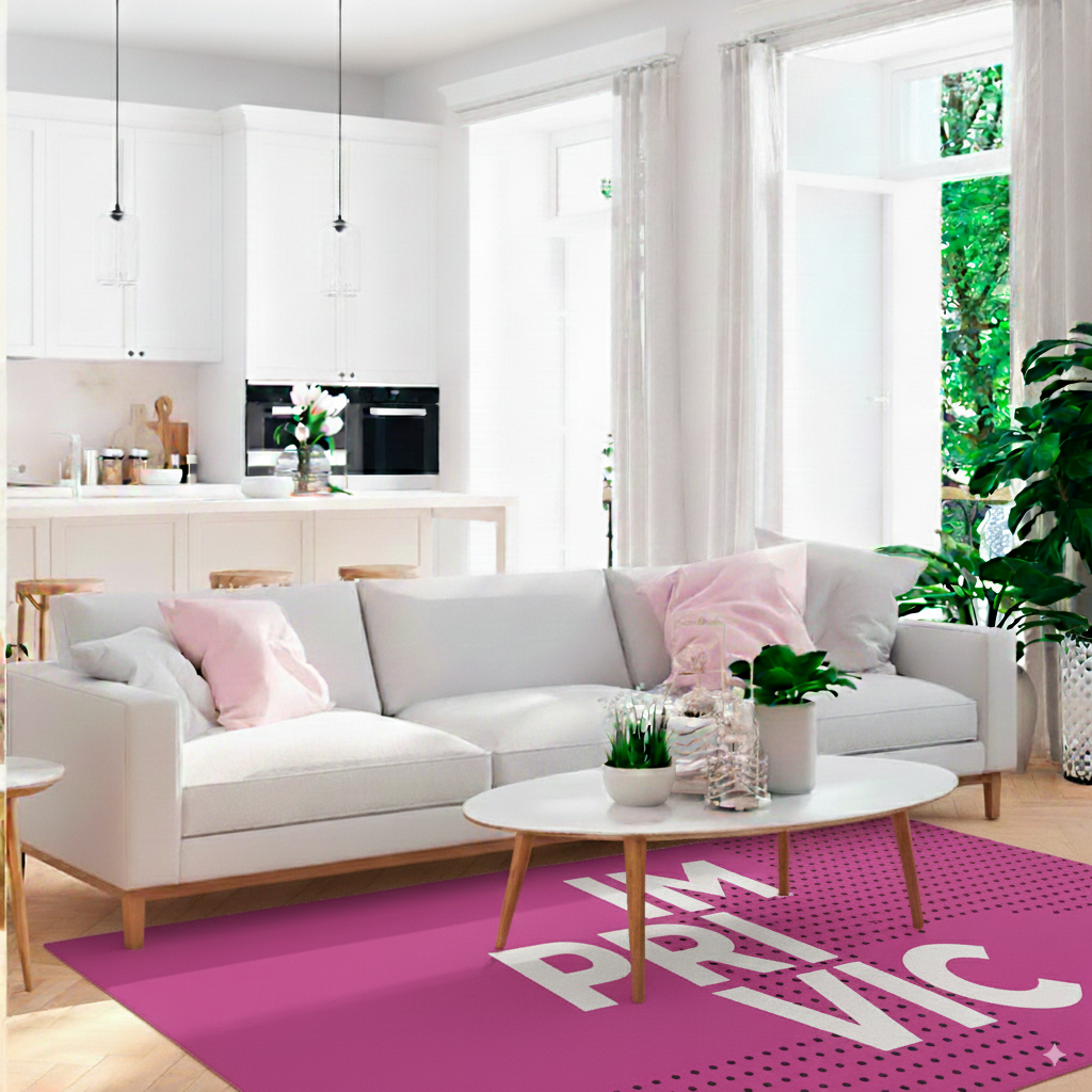 Alfombra de vinilo decorativa personalizada.