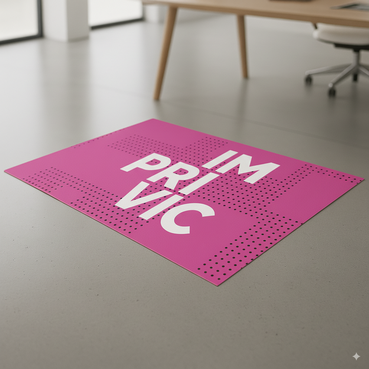 Alfombra de vinilo decorativa personalizada.