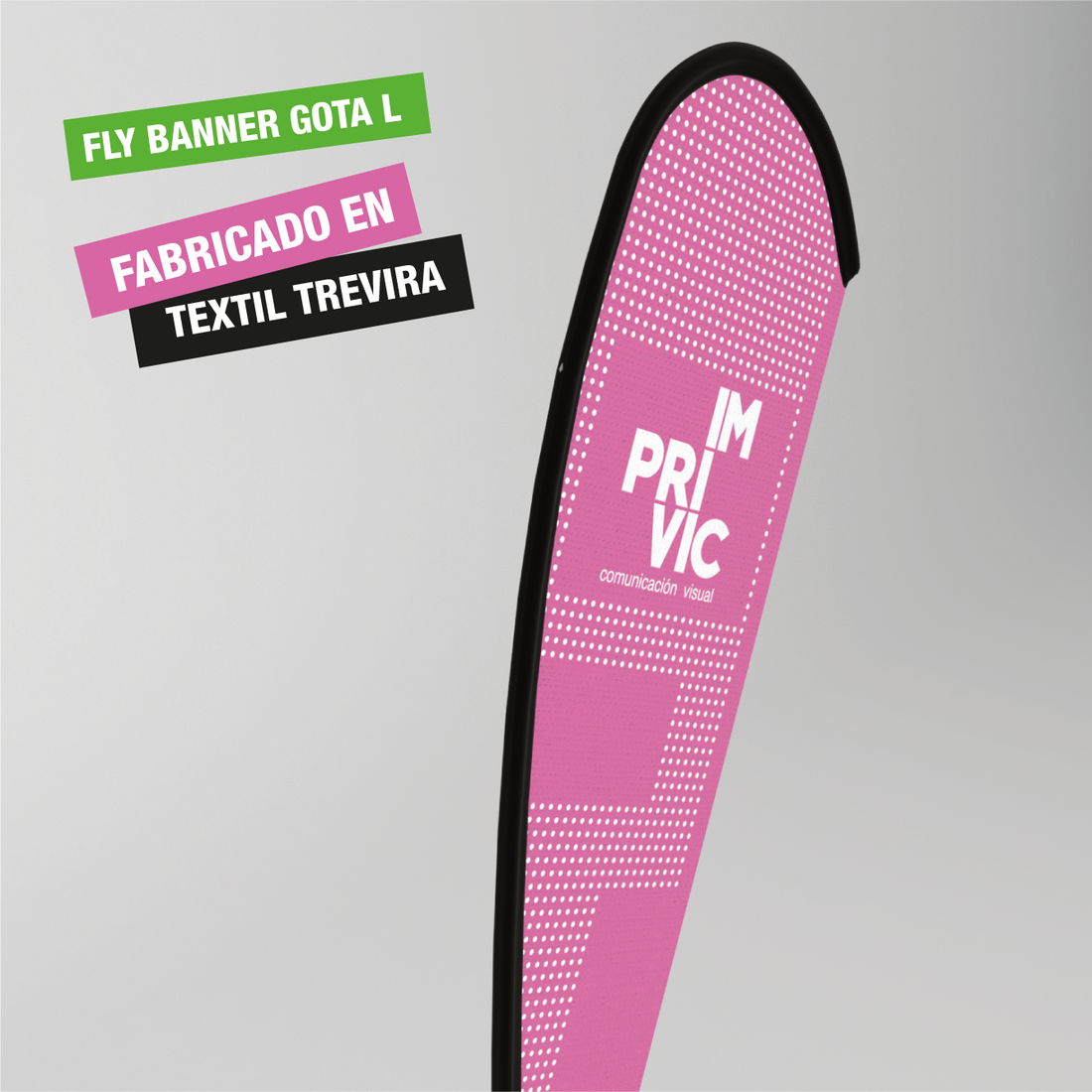 Banderola tipo fly banner en forma de gota, tamaño L.