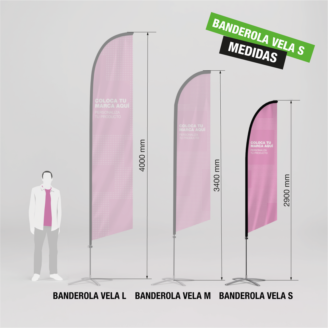 Fly Banner tipo vela para publicidad exterior.