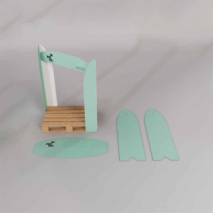 Corner expositivo para palet con cartela superior personalizada.