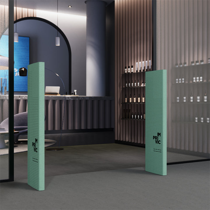 Funda textil para cubrir columnas de alarma en tiendas.