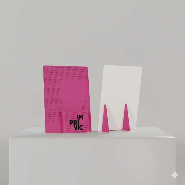 Display portafolletos para PLV, ideal para exhibición de material promocional.