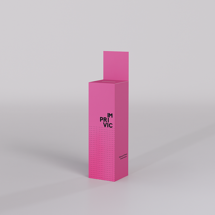 Urna reciclable tipo tótem, resistente y diseñada para campañas de participación, recogida de votos.