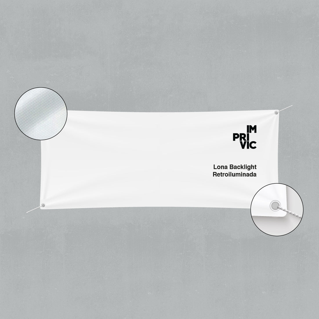 Lona impresa en gran formato para cajas de luz.