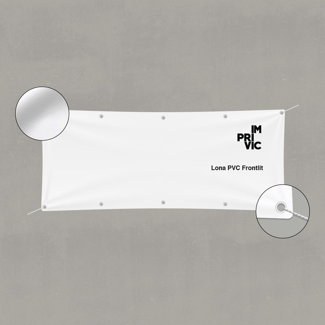 Lona impresa frontlit de PVC para exterior en gran formato.