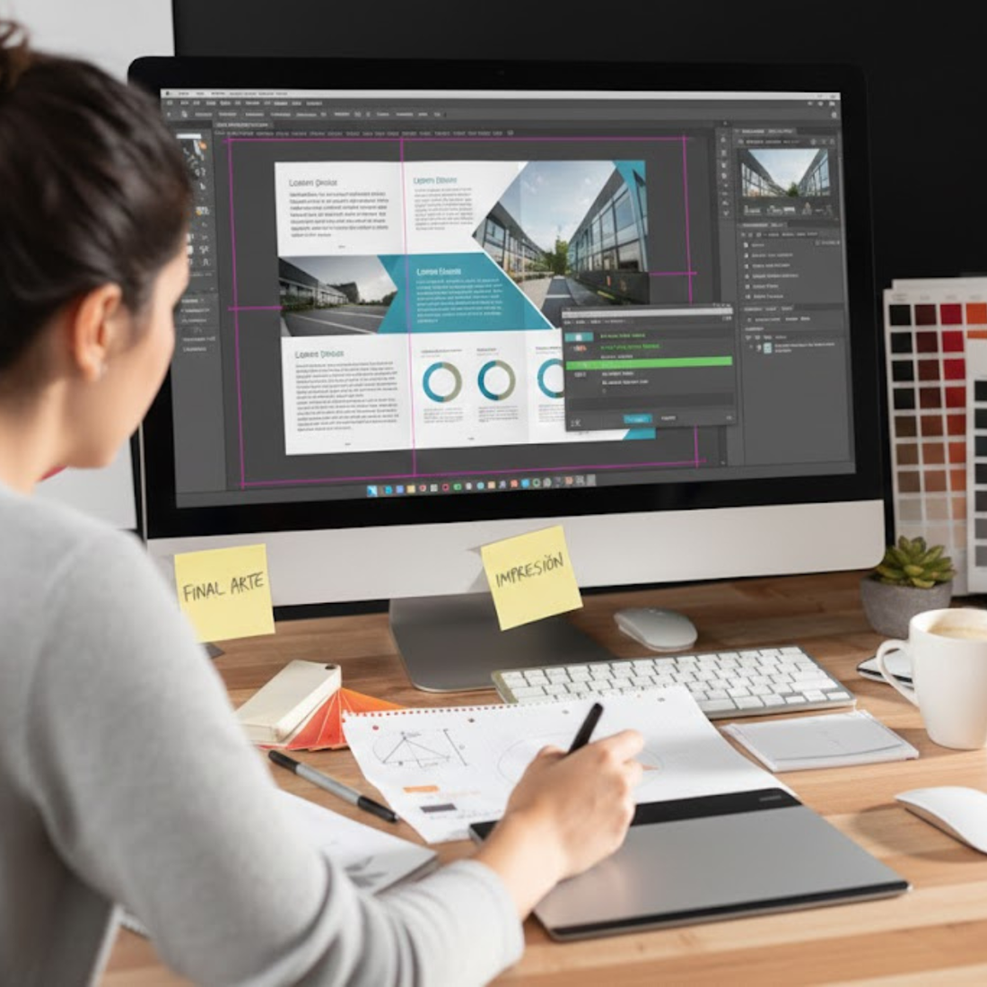 Preparación de archivos para impresión de gran formato: PDF, CMYK y sangrados