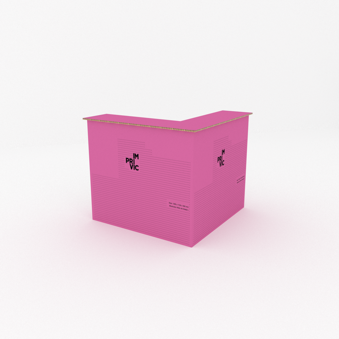 Mostrador de cartón nido de abeja resistente y ecológico.