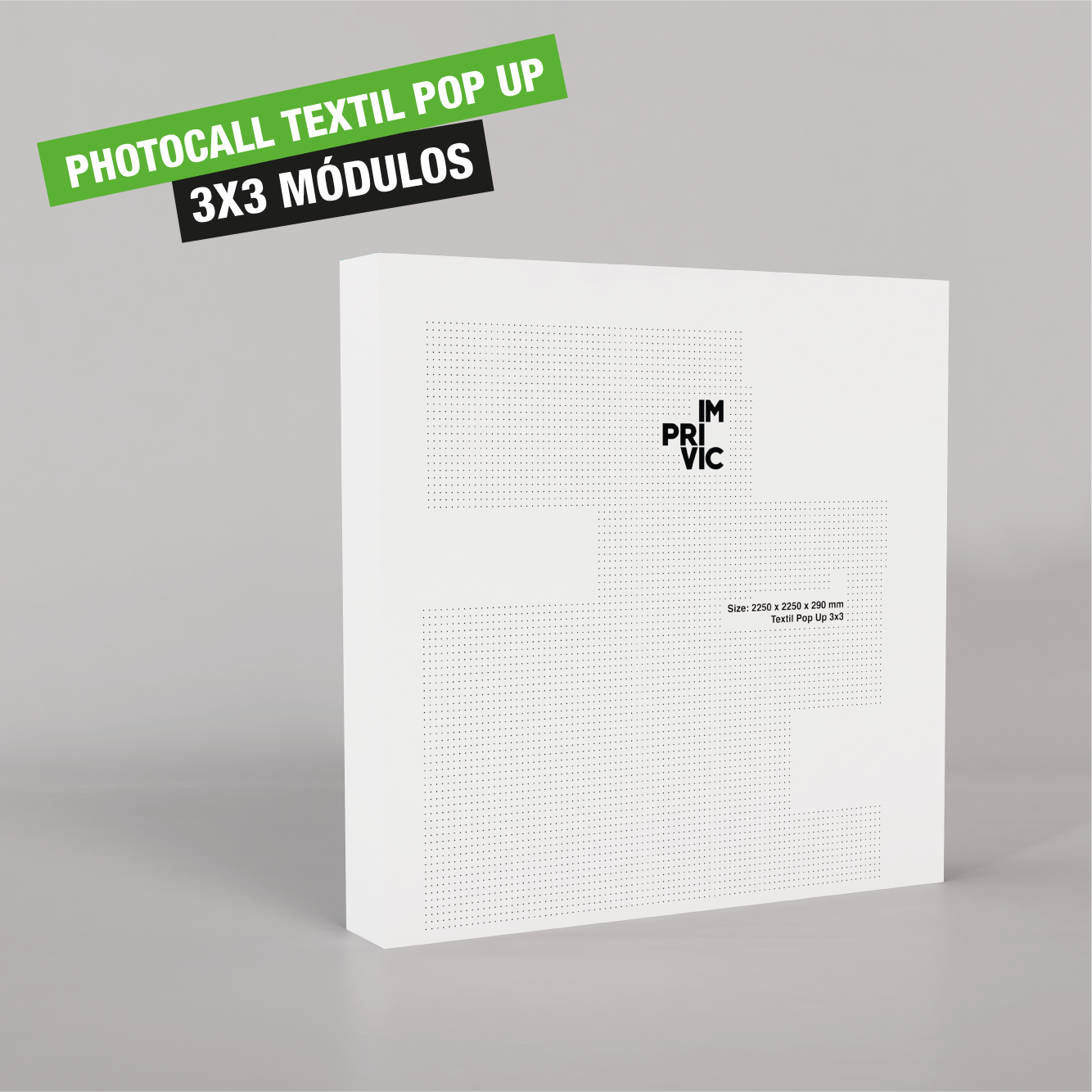 Photocall textil Pop Up en módulos, ideal para eventos.