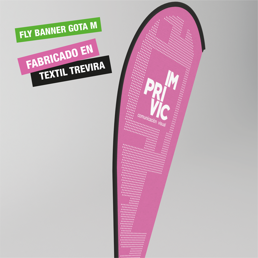 Banderola tipo fly banner con forma de gota, tamaño M.