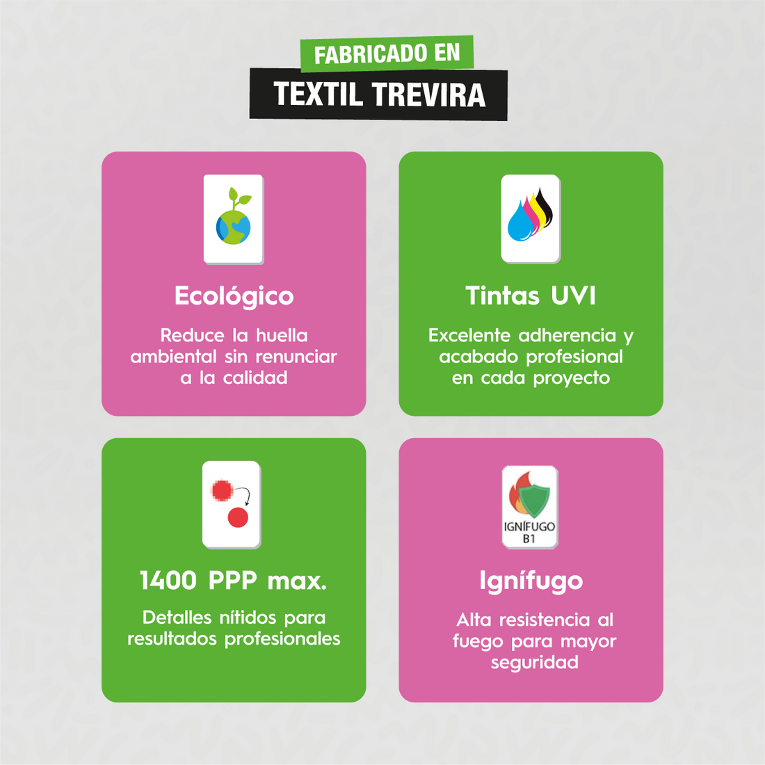 Banderola gota M, tela textil Trevira - Imprivic