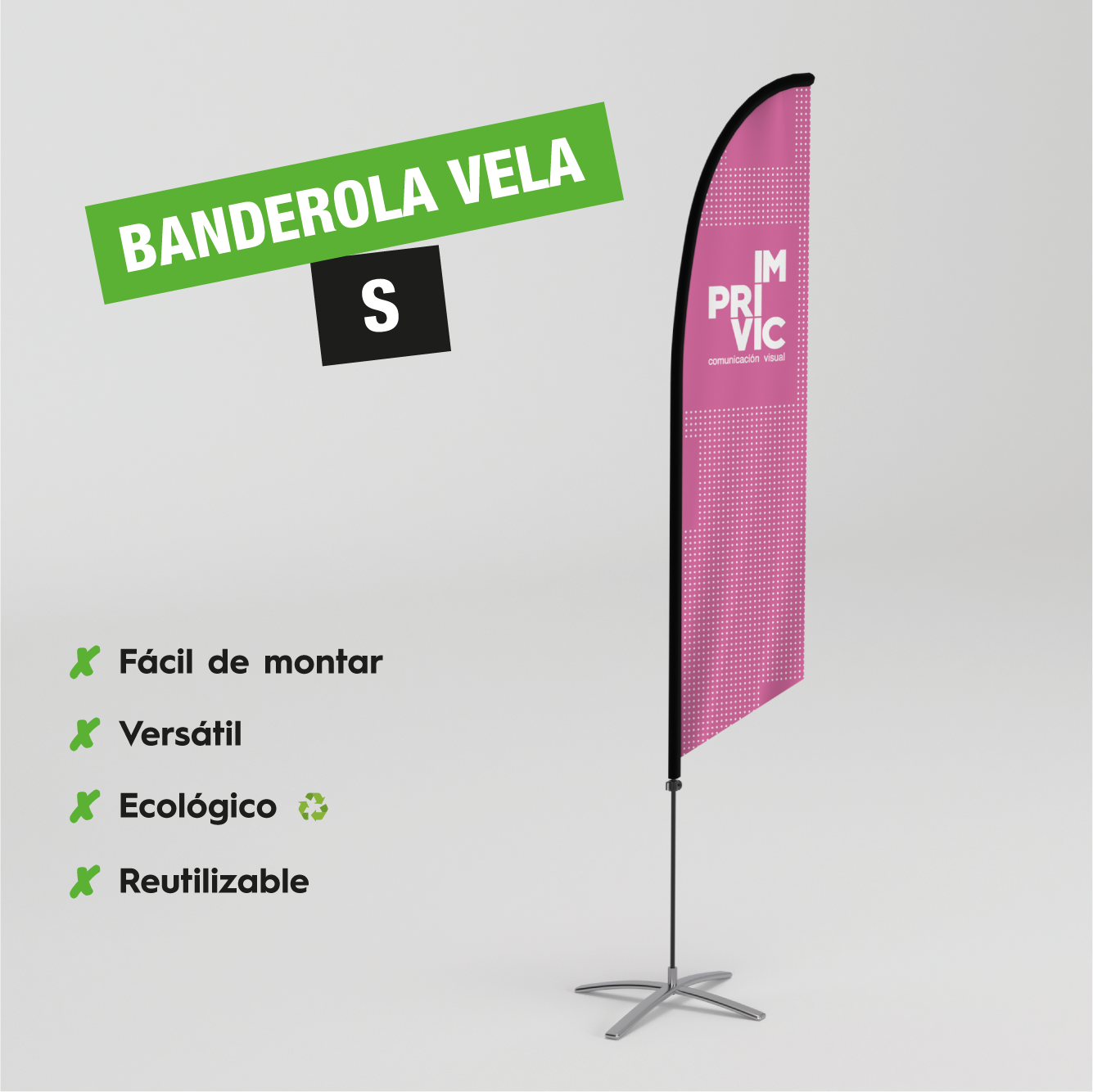 Fly Banner tipo vela para publicidad exterior.