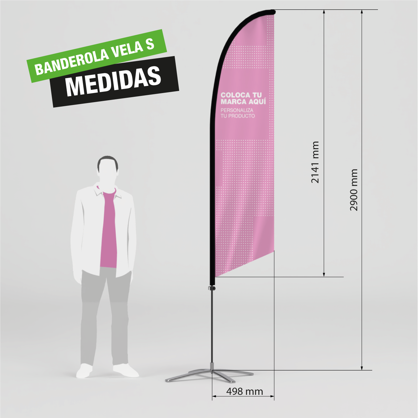 Fly Banner tipo vela para publicidad exterior.
