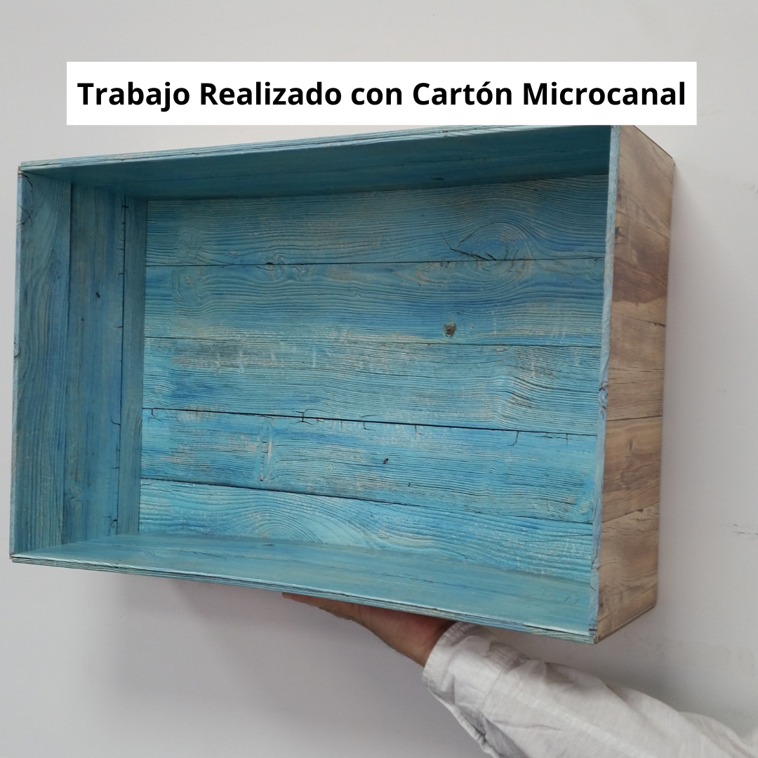 Cartón microcanal, ideal para impresión, packaging sostenible, embalaje y carterlería.