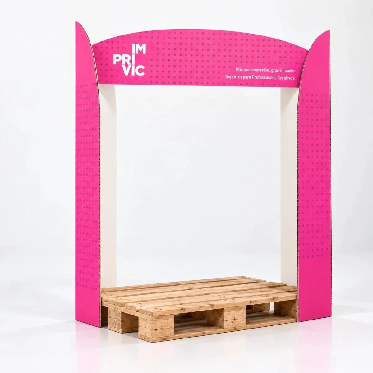Corner de cartón para pallet con cartela superior impreso personalizado de color rosa
