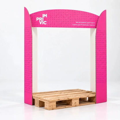 Corner de cartón para pallet con cartela superior impreso personalizado de color rosa