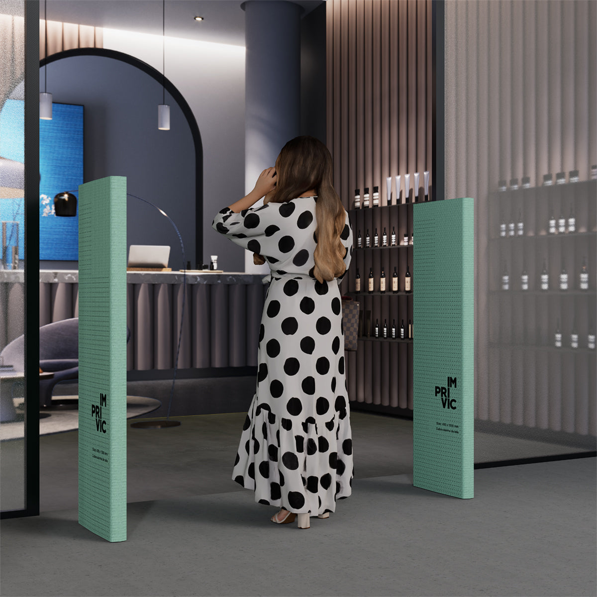 Funda textil para cubrir columnas de alarma en tiendas. 