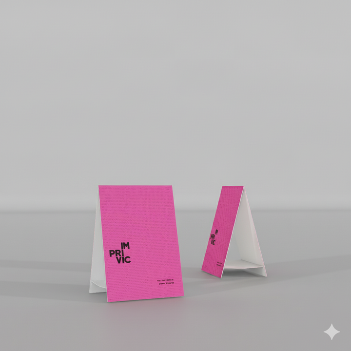 Display caballete para PLV, ideal para señalización y promociones.