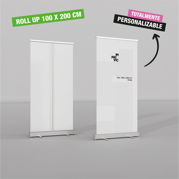 Expositor roll up impreso de 100 x 200