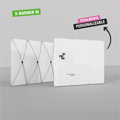 Expositor publicitario totalmente personalizable  tipo X-Banner, tamaño M.
