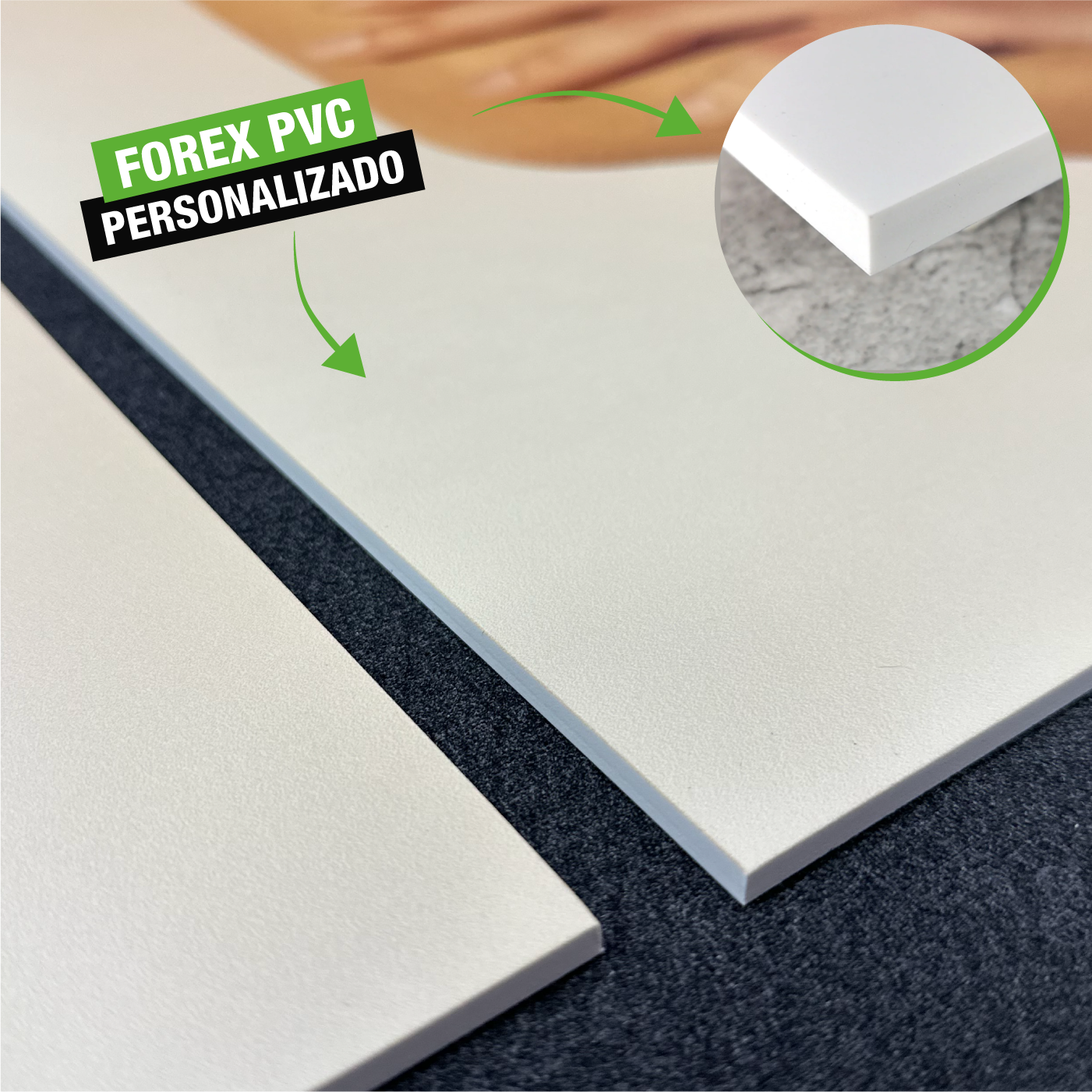 Panel de PVC rígido de 5 mm, ideal para impresión y señalización.