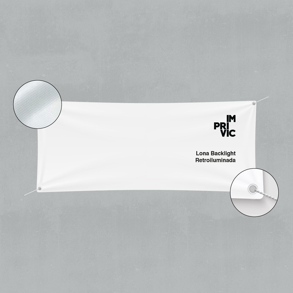 Lona impresa en gran formato para cajas de luz.