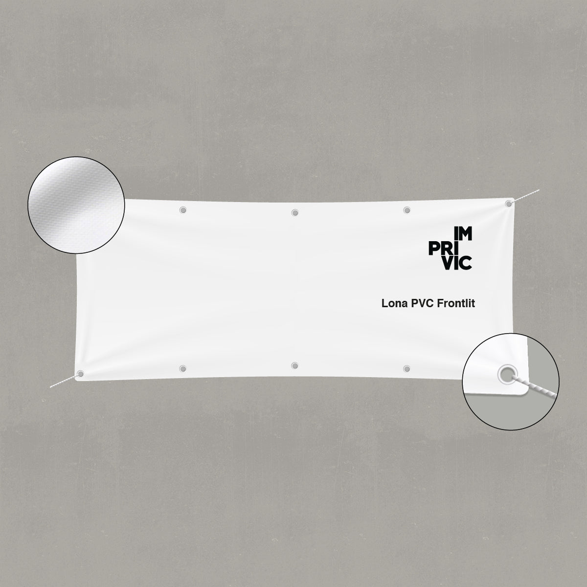 Lona impresa frontlit de PVC para exterior en gran formato.