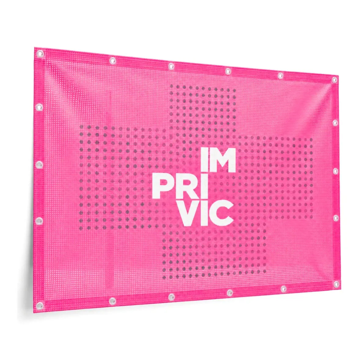 Lona mesh microperforada personalizada con ollados para fachadas, vallas y andamios