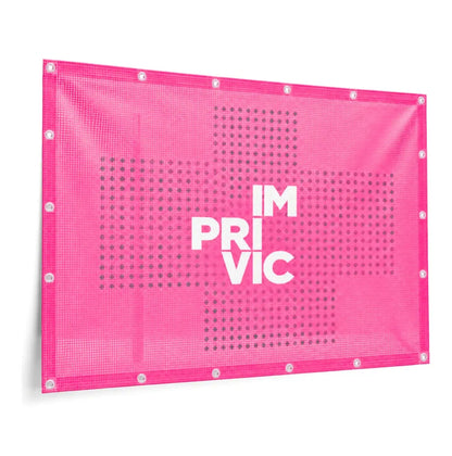 Lona mesh microperforada personalizada con ollados para fachadas, vallas y andamios