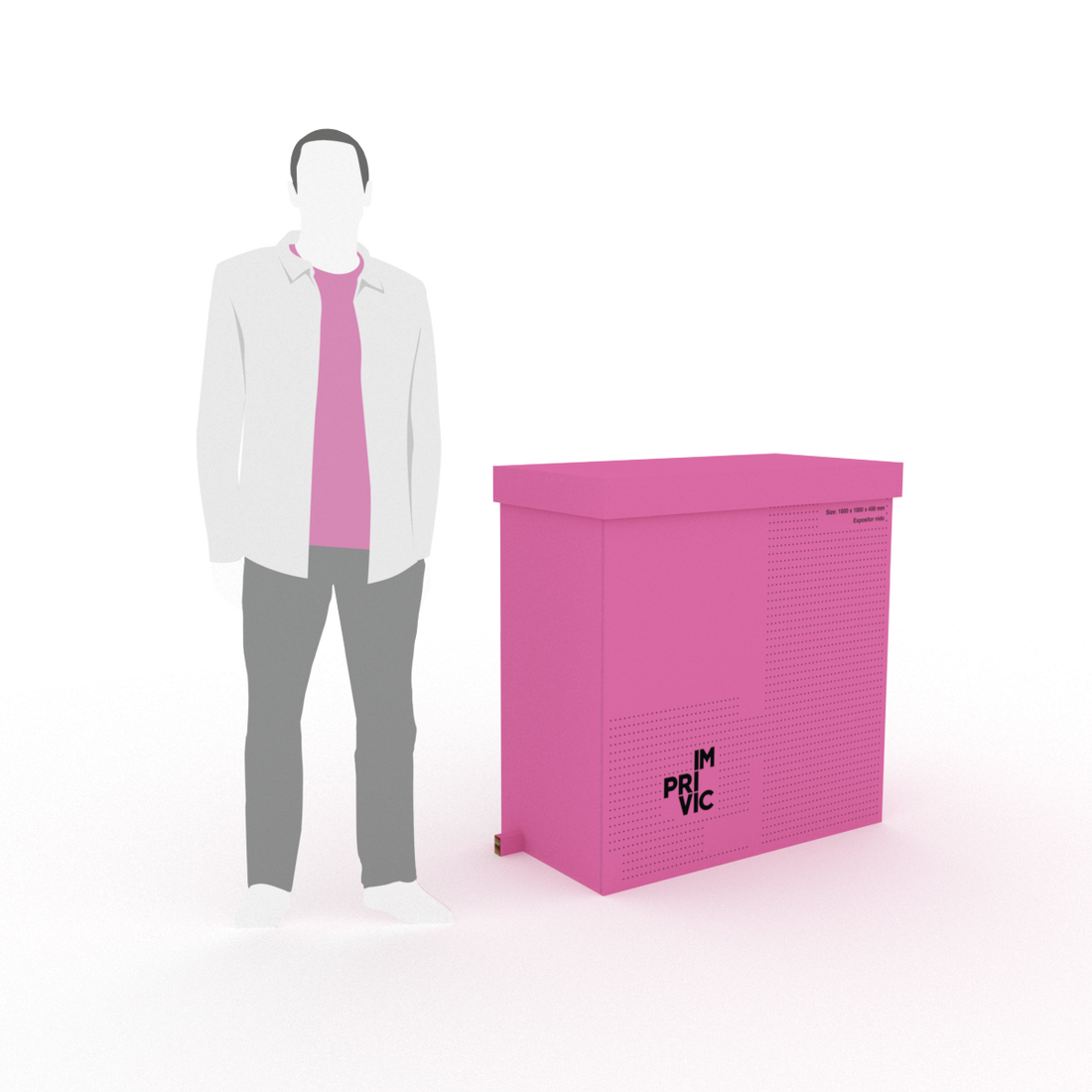 Mostrador ligero, resistente y 100% reciclable, fabricado en cartón nido de abeja. Fácil de montar y transportar. Ideal para ferias, pop-ups y eventos sostenibles.