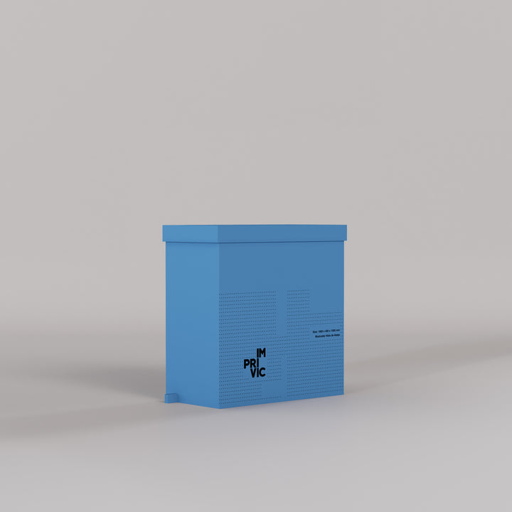 Mostrador ligero, resistente y 100% reciclable, fabricado en cartón nido de abeja. Fácil de montar y transportar. Ideal para ferias, pop-ups y eventos sostenibles.