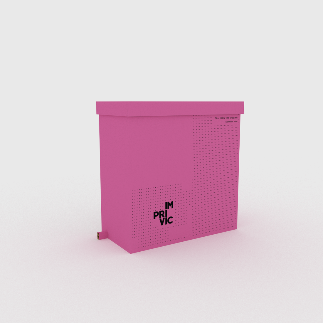 Mostrador ligero, resistente y 100% reciclable, fabricado en cartón nido de abeja.