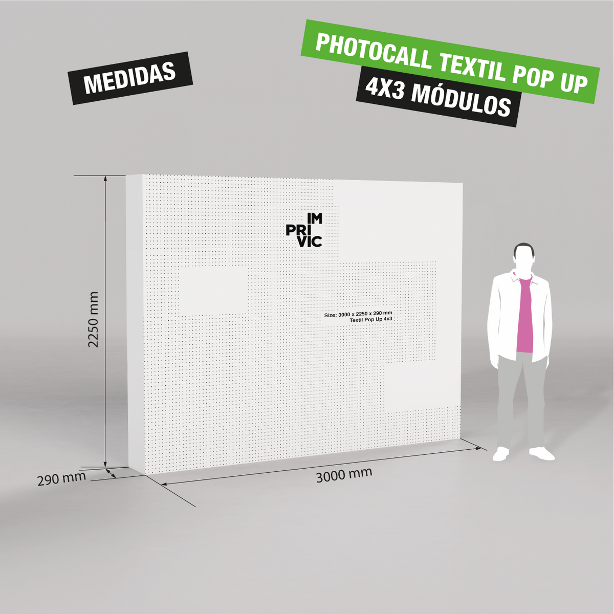 Photocall Textil Pop Up Personalizable 4x3 Módulos.