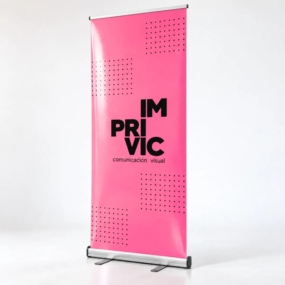 Roll up 85x200 cm impreso con base de aluminio enrollable