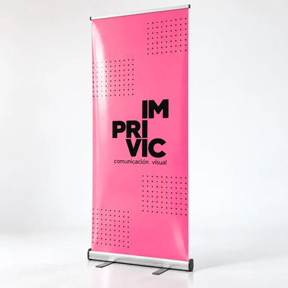 Roll up 85x200 cm impreso con base de aluminio enrollable