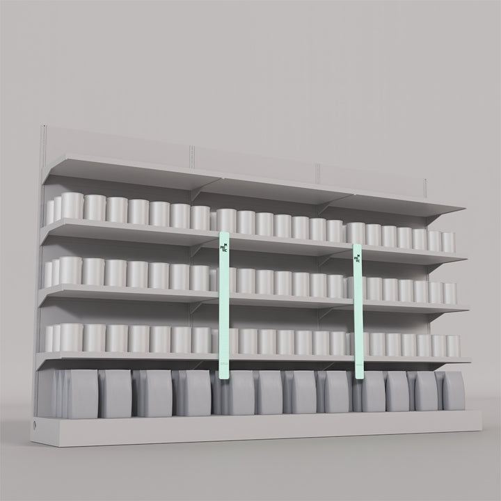 Stopper publicitario iluminado, ideal para señalización en puntos de venta.