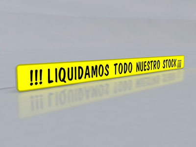 Stopper publicitario iluminado, ideal para señalización en puntos de venta.