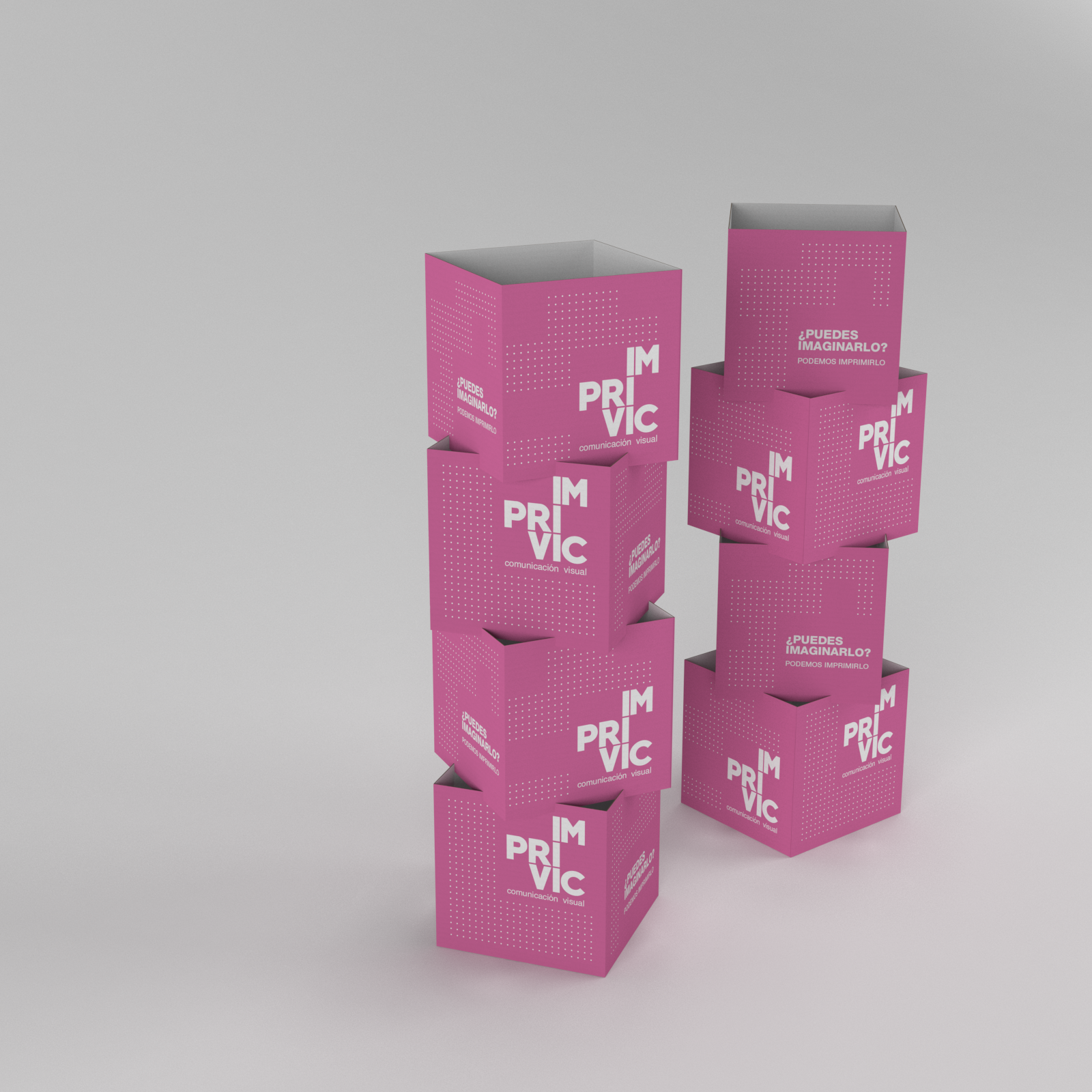 Tótem multicubos de 4 cubos personalizado - Imprivic